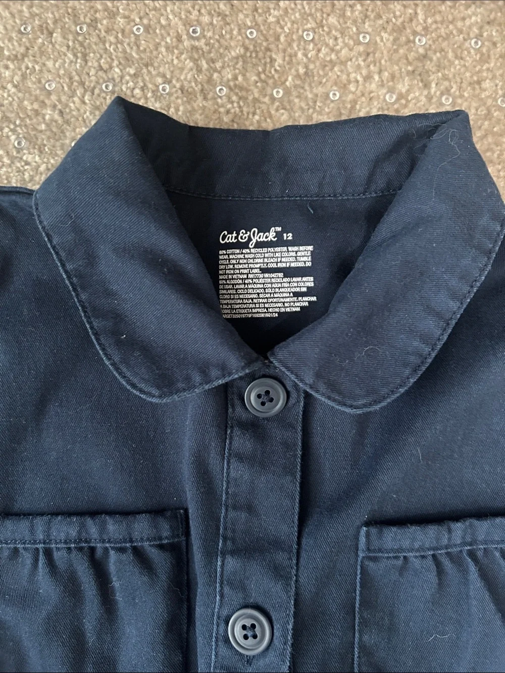 Cat & Jack Navy Button-Down Uniform Dress